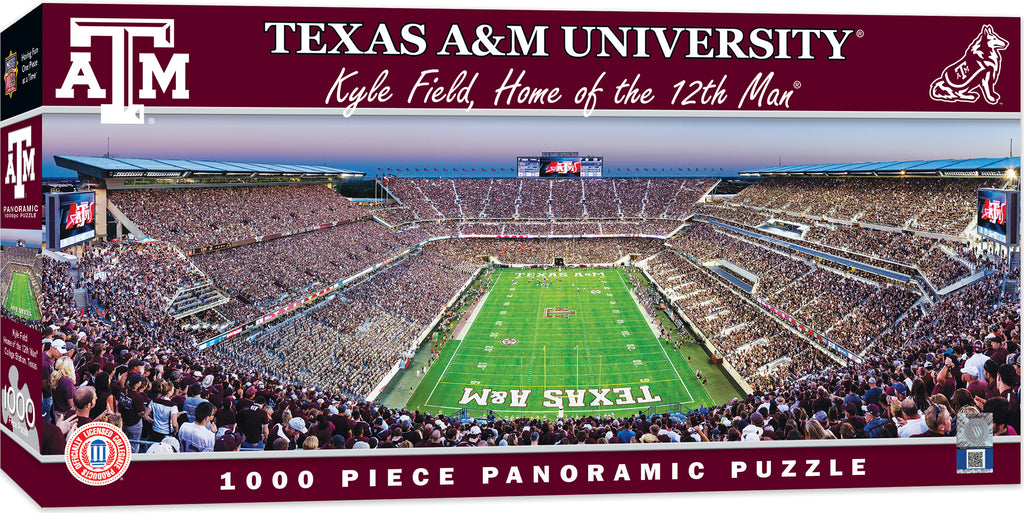 TEXAS A&M AGGIES STADIUM PANORAMIC JIGSAW PUZZLE 1000 PC KYLE FIELD 12TH MAN