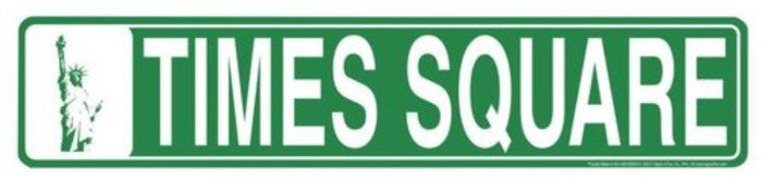 Times Square Street Sign Embossed Metal