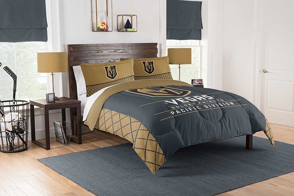 Vegas Golden Knights Full/Queen Comforter And Sham 3Pc Set Draft Northwest Nhl