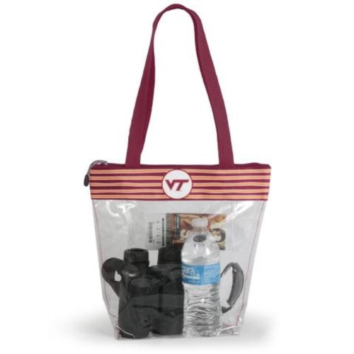 Virginia Tech Hokies Clear Zipper Stadium Tote Approved Purse Bag Inside Pocket