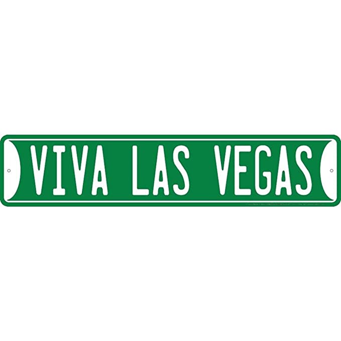 VIVA LAS VEGAS METAL STREET SIGN 24 X 5