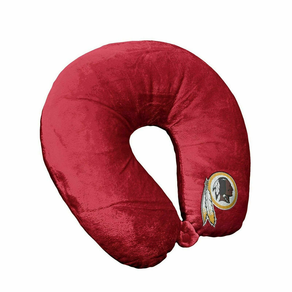 Washington Redskins Applique Travel Neck Pillow Team Logo Color Snap Closure Polyester