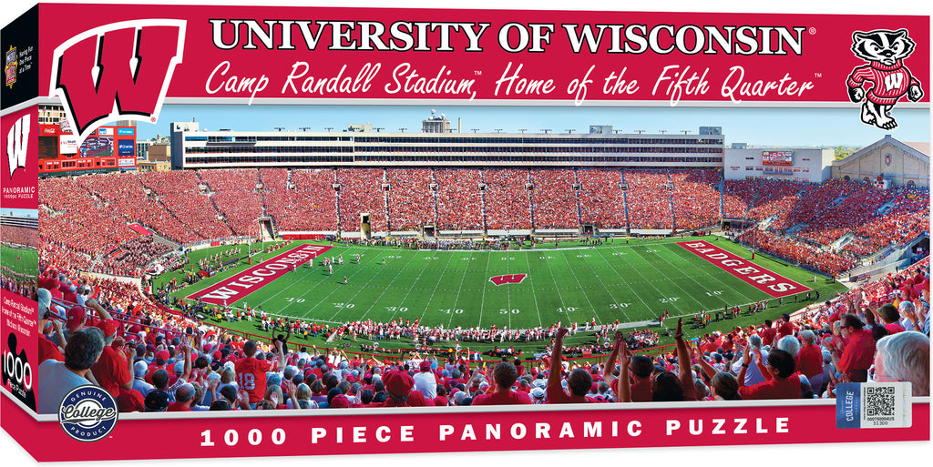 Wisconsin Badgers Stadium Panoramic Jigsaw Puzzle 1000 Pc Camp Randall Football