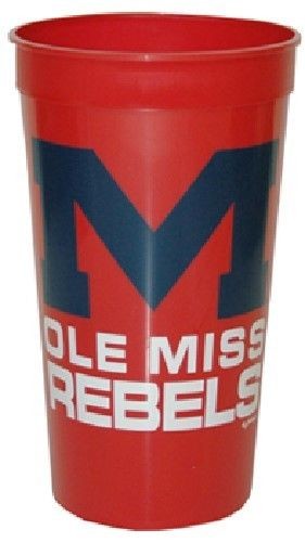 OLE MISS REBELS DRINKWARE STADIUM TYPE CUPS 32OZ SET OF 4