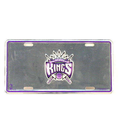 SACRAMENTO KINGS CAR TRUCK TAG LICENSE PLATE 6" X 12" BASKETBALL SIGN CHROME NBA