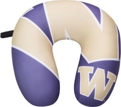WASHINGTON HUSKIES TRAVEL NECK PILLOW 12" X 13" SUPER SOFT FLEECE UNIVERSITY