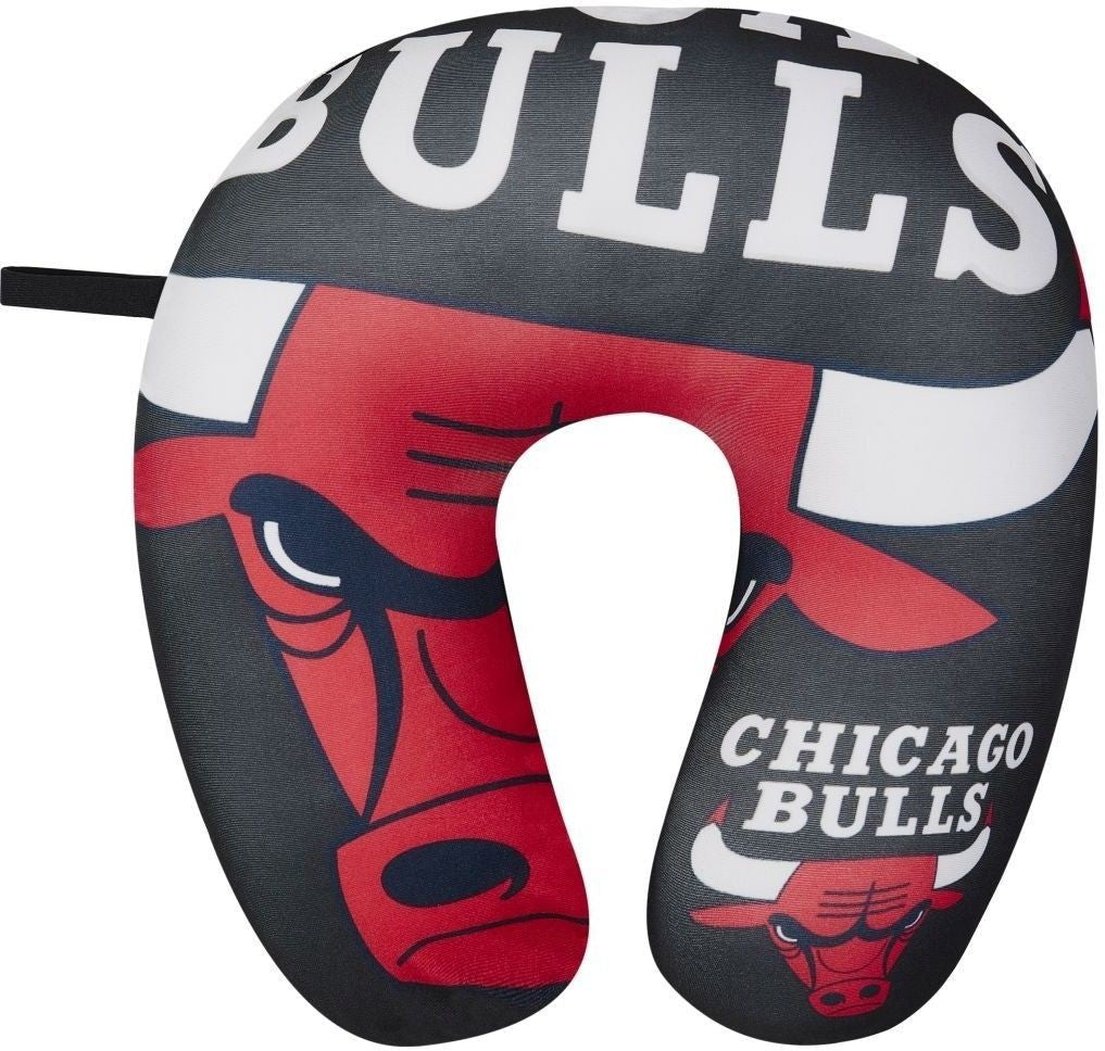 Chicago Bulls Travel Neck Pillow 12" X13" Super Soft Fleece Nba Basketball Fan