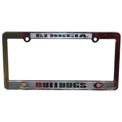 GEORGIA BULLDOGS CAR TRUCK TAG LICENSE PLATE FRAME UGA UNIVERSITY SILVER BLACK
