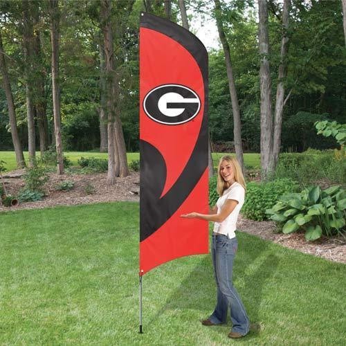 GEORGIA BULLDOGS 8.5 FOOT TALL TEAM FLAG 11.5 FOOT POLE