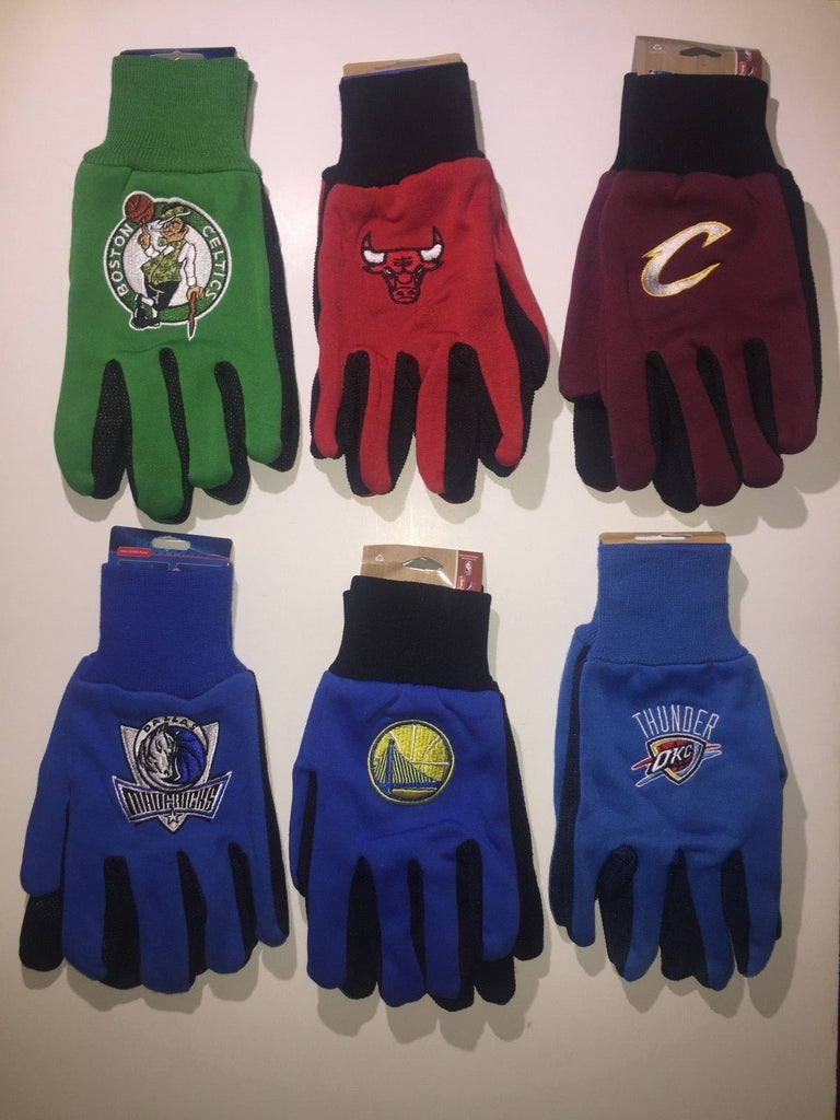 Nba Sport Utility Work Play Basketball Gloves No Slip Grip Adult- Pick Your Team