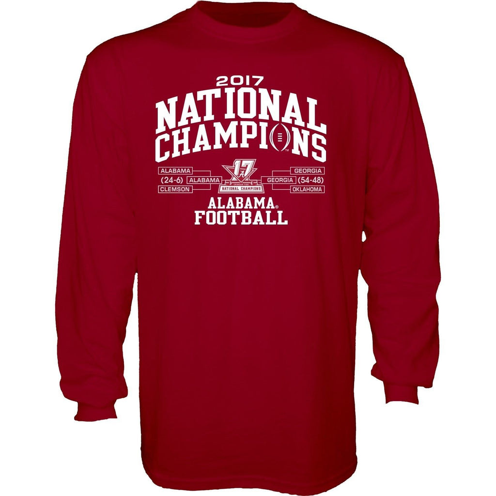 Alabama National Champions 2017 Long Sleeve Ncaa Double Sided T-Shirt Football
