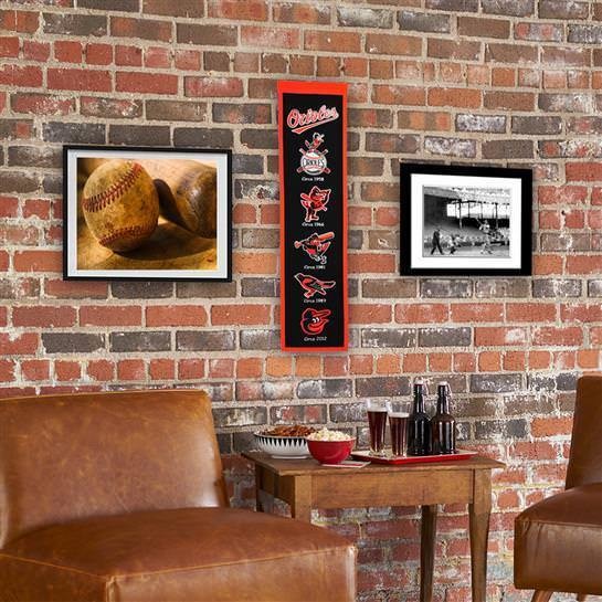 Baltimore Orioles Heritage Banner Mlb Man Cave Game Room Office