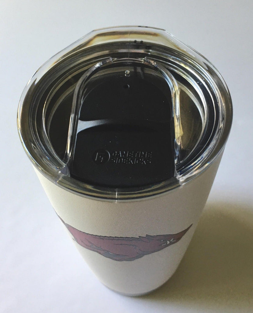 Arkansas Razorbacks 20 Oz White Vacuum Insulated Tumbler