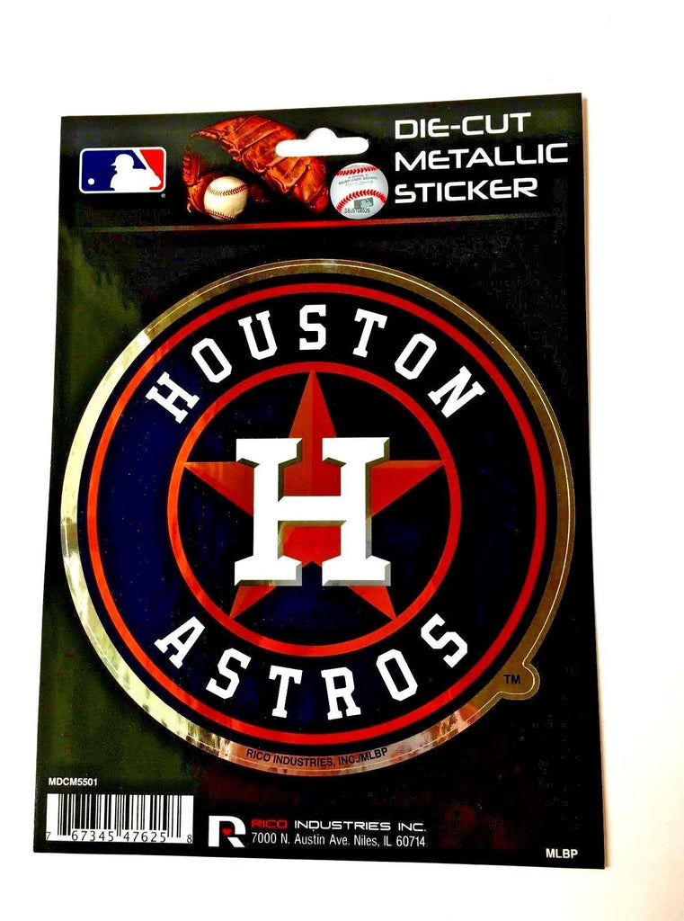 Houston Astros Window Decal 5.25"X 6.25" Die Cut Metallic Sticker Truck Car Logo