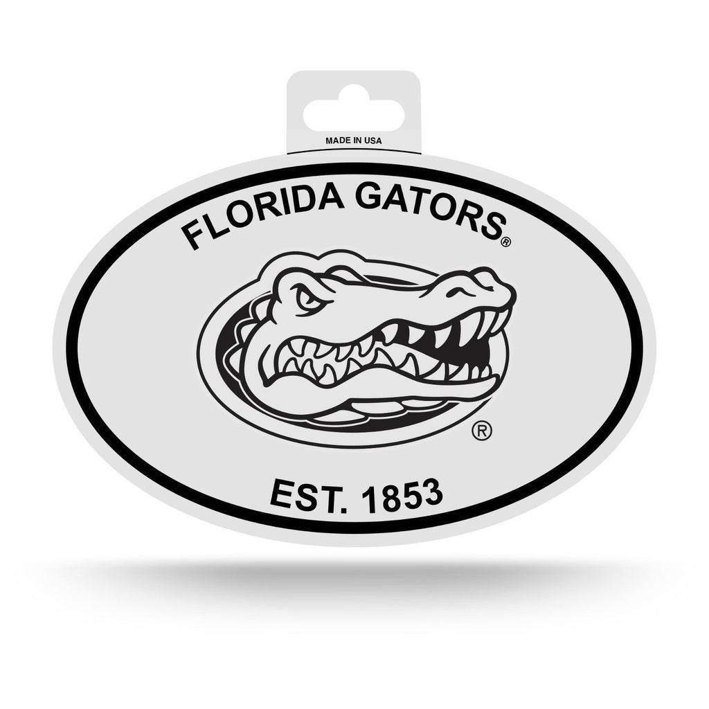 FLORIDA GATORS BLACK AND WHITE OVAL DECAL STICKER  4" x 6" EST. 1853 UNIVERSITY