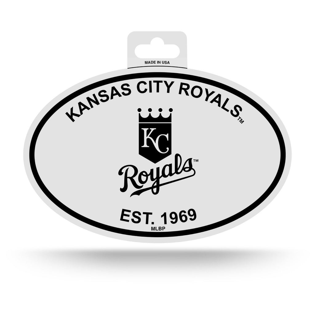 Kansas City Royals Black And White Oval Decal Sticker 4"X 6" Est. 1969 Baseball