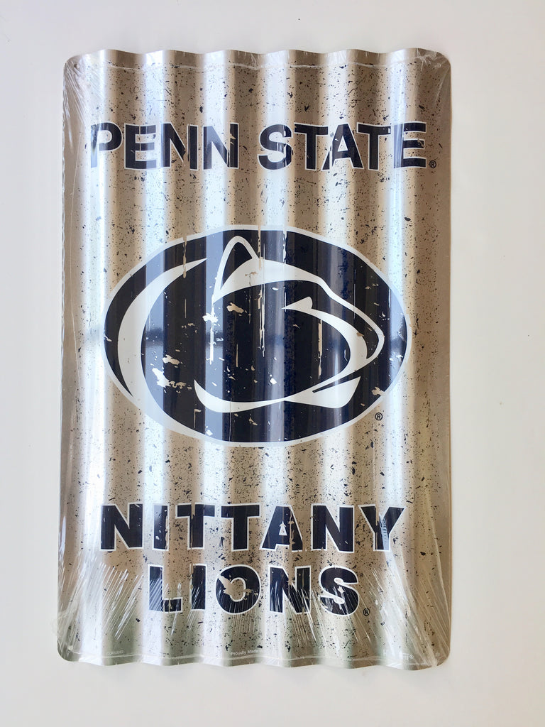 PENN STATE NITTANY LIONS CORRUGATED METAL SIGN 12 X 18"