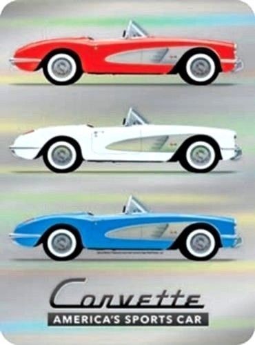Corvette Prismatic Embossed Metal Sign