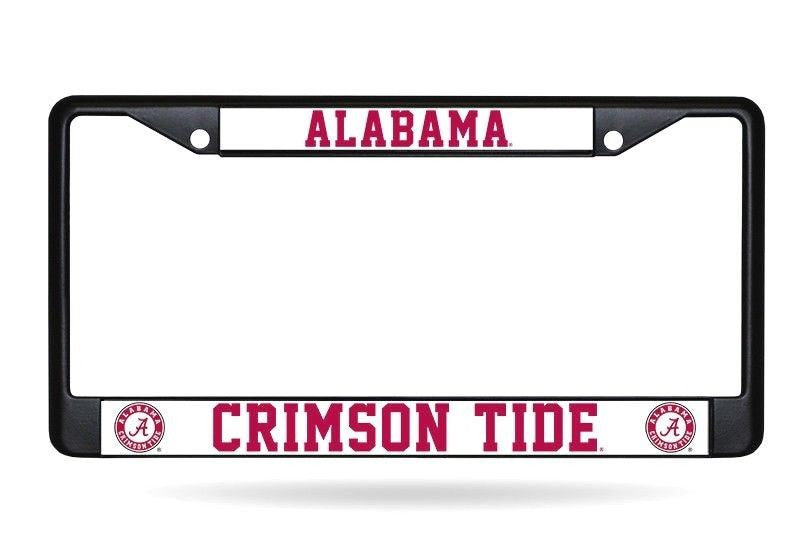 Alabama Crimson Tide Car Truck Tag License Plate Frame Chrome White Crimson