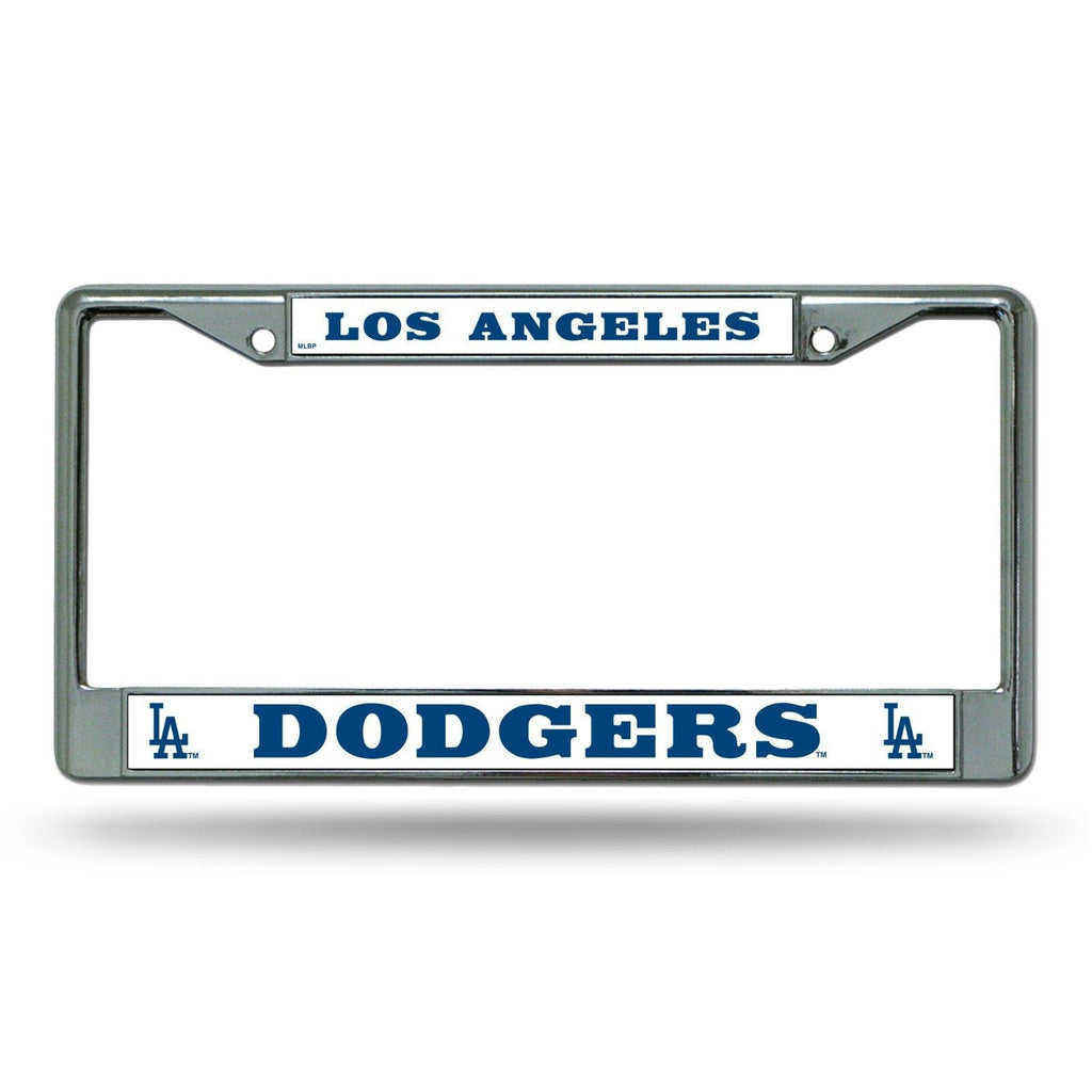 Los Angeles Dodgers Car Truck Tag Metal License Plate Frame Chrome White Mlb La