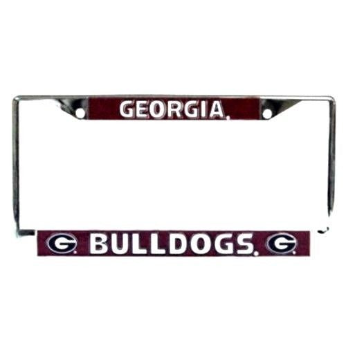 GEORGIA BULLDOGS CAR TRUCK TAG METAL CHROME LICENSE PLATE FRAME UNIVERSITY