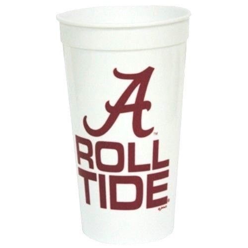 ALABAMA CRIMSON TIDE STADIUM TYPE CUPS 32OZ SET OF 4 ROLL TIDE TAILGATING NCAA