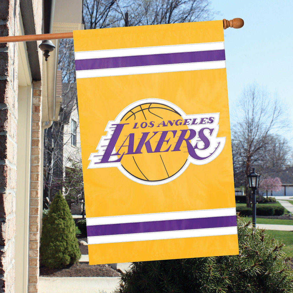 LOS ANGELES LAKERS APPLIQUE BANNER HOUSE FLAG OUTDOOR 44
