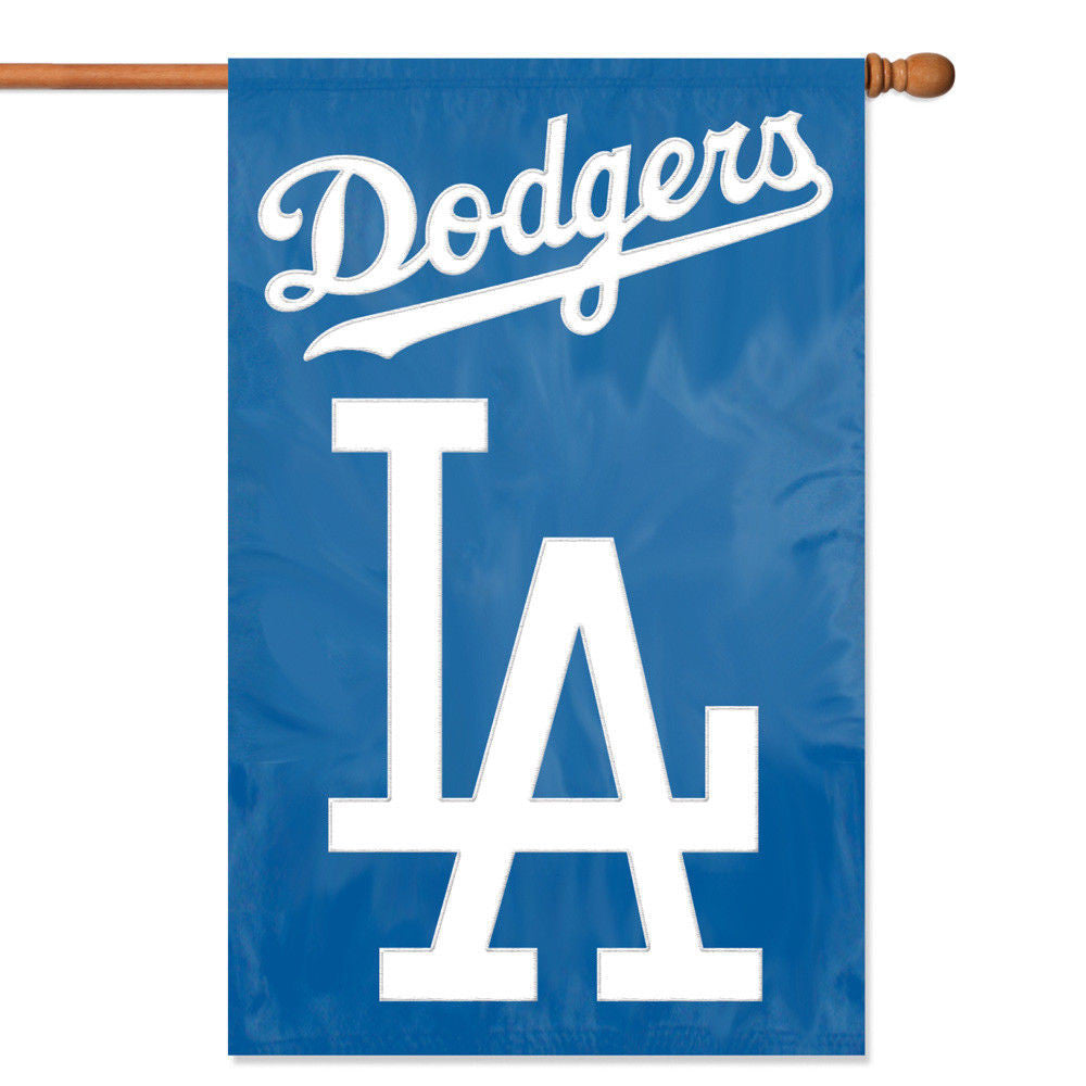 LOS ANGELES DODGERS APPLIQUE BANNER HOUSE FLAG OUTDOOR 44"X28" OVERSIZED SIGN LA