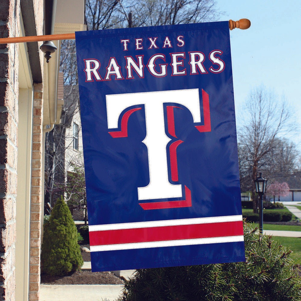 Texas Rangers Applique Banner House Flag Outdoor 44