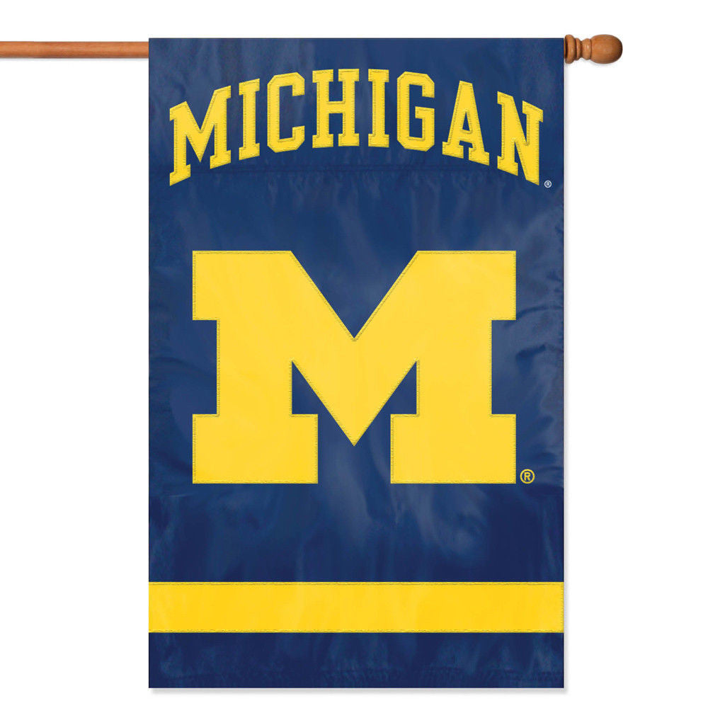 Michigan Wolverines Applique Banner House Flag Indoor Outdoor 44