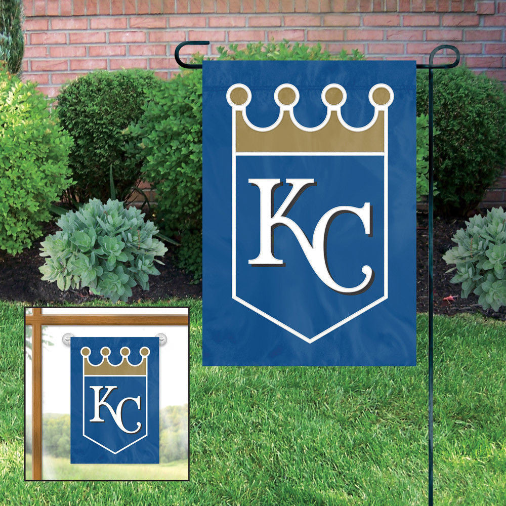 Kansas City Royals Garden Flag Applique Embroidered W Free Window Hanger Premium
