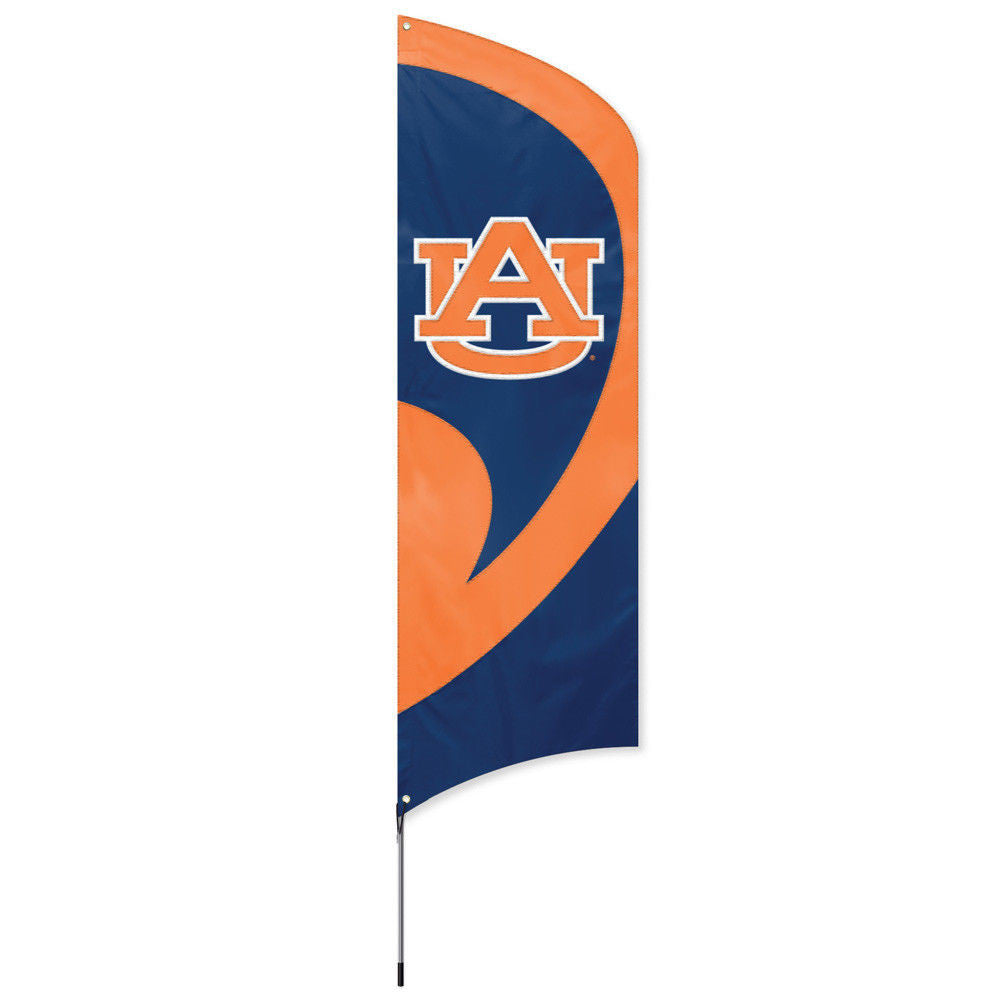 AUBURN TIGERS 8.5 FOOT TALL TEAM FLAG 11.5' POLE SIGN BANNER UNIVERSITY APPLIQUE
