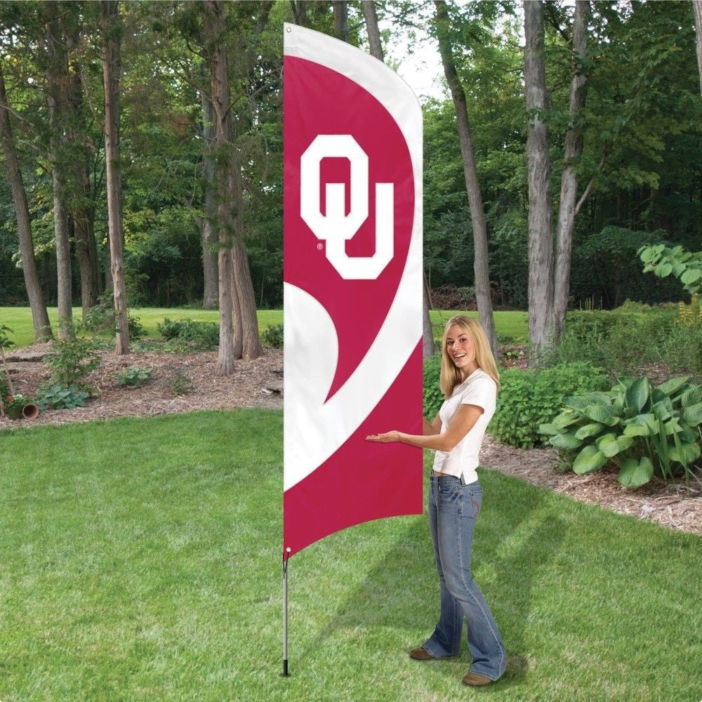 OKLAHOMA SOONERS 8.5 FOOT TALL TEAM FLAG 11.5' POLE SIGN BANNER APPLIQUE