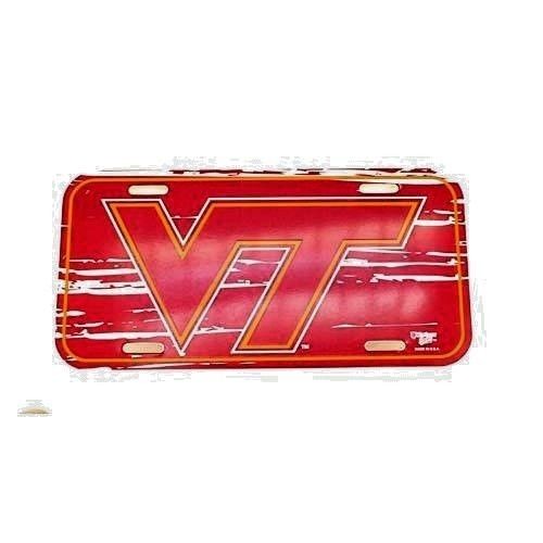 VIRGINIA TECH LICENSE PLATE PLASTIC CAR TRUCK TAG VT HOKIES SIGN MAN CAVE NCAA