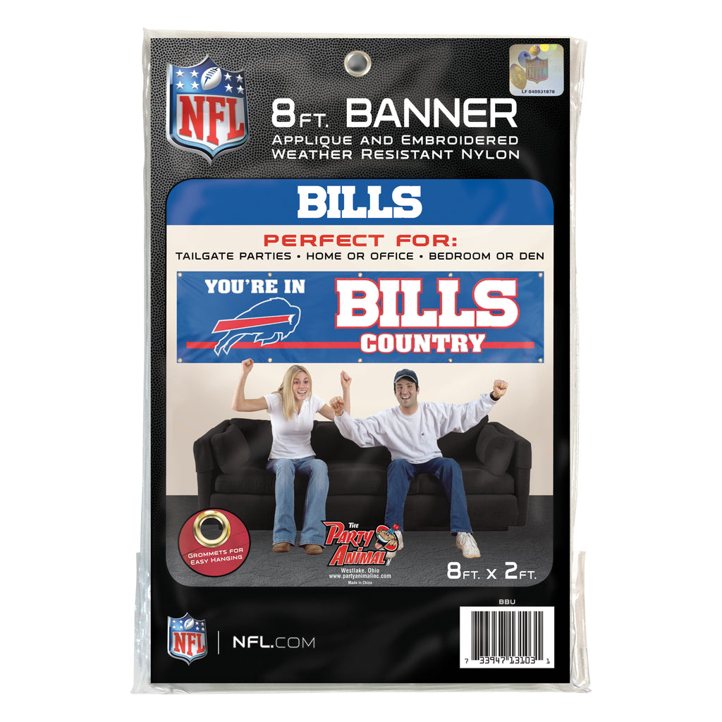 BUFFALO BILLS 8 FT BANNER 8X2' YOU'RE IN BILLS COUNTRY