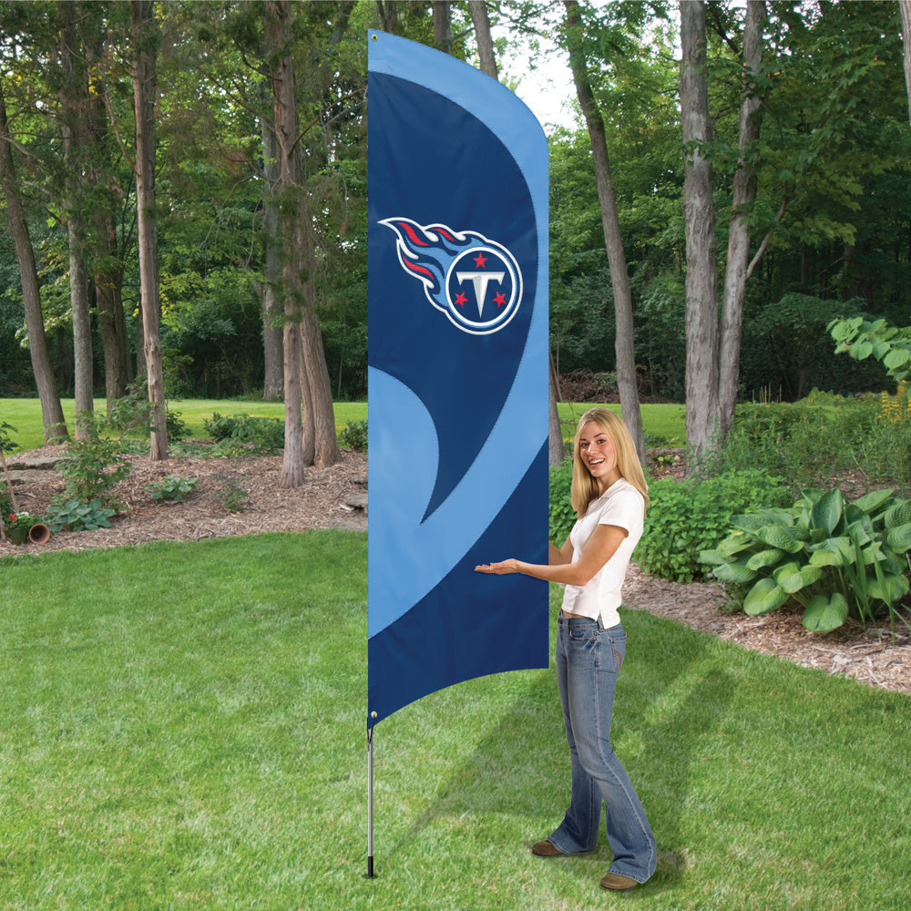 Tennessee Titans 8.5 Foot Tall Team Flag 11.5' Pole Sign Banner