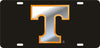 Tennessee Volunteers Mirror Acrylic Car Tag Black W/ Silver T Orange Trim Logo