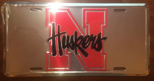 Nebraska Cornhuskers Car Tag Chrome License Plate