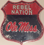 Ole Miss Rebels Shield Rebel Nation Metal Sign