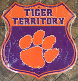 Clemson University Tigers Shield Tiger Territory Sign