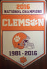 Clemson University Tigers 2016 National Champions 12X18