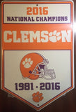 Clemson University Tigers 2016 National Champions 12X18