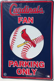 St Louis Cardinals Fan Parking Only Metal Sign Large