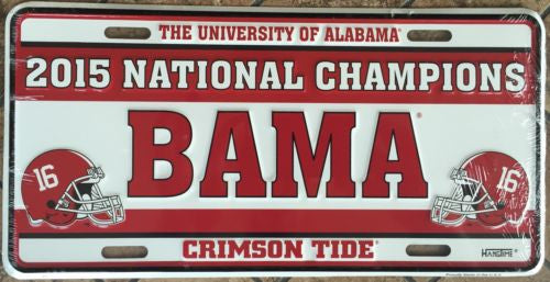 Alabama License Plate 2015 National Champions