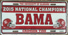 Alabama License Plate 2015 National Champions