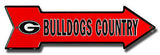 Georgia Bulldogs Country Embossed Metal Arrow Sign