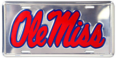 Ole Miss Rebels License Plate Chrome