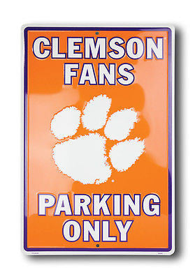Clemson Fans Parking Only Metal Sign Large