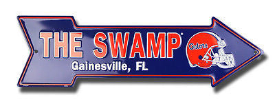 Florida Gators The Swamp Embossed Metal Arrow Sign