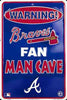 Atlanta Braves Sign Warning Braves Fan Man Cave Metal Parking Sign